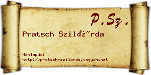 Pratsch Szilárda névjegykártya